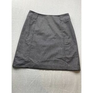 Banana Republic Gray Size 10 Textured Geometric Lined Wool Blend Mod Midi Skirt